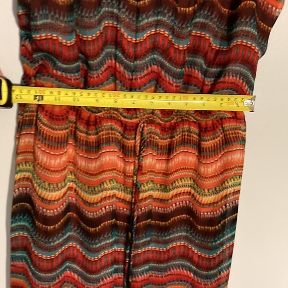 🍁 MAURICE Size M lined midi / maxi Summer Dress •Sunset Colors • boho - Picture 4 of 5